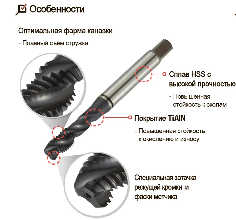 Особенности метчиков HSS Tap-Star